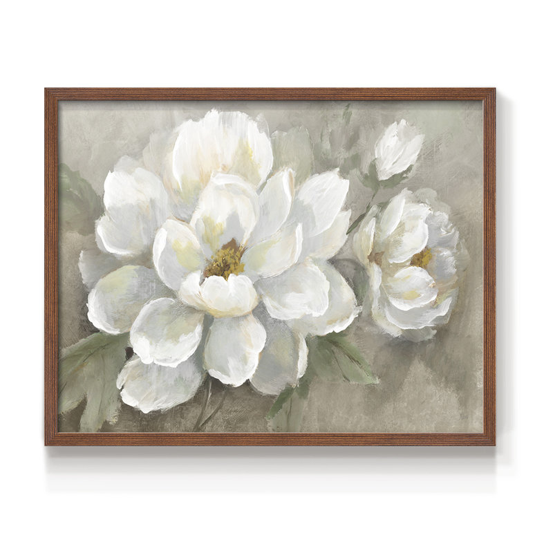 «White Delight», reproduction encadrée, H 16 po x l 20 po, Noyer