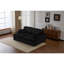 Double méridienne intérieure, canapé-lit rembourré surdimensionné pour l'intérieur, canapé-lit luxueux à assise profonde, causeuse modulaire, causeuse en velours côtelé pour le salon, sans assemblage requis, noir