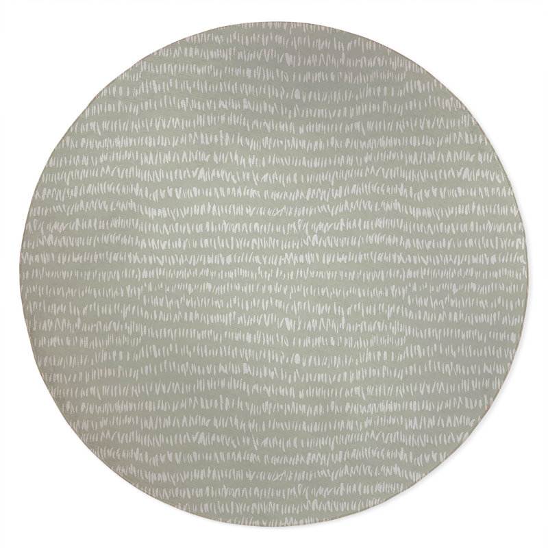 Crop Row Non-Slip Outdoor Rug, Round 5'