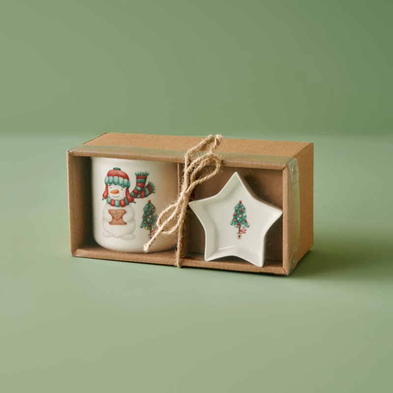 Ensemble de 2 tasses et collations en porcelaine Frosty