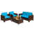 Structure brune / coussin bleu est en rupture de stock