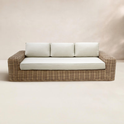 Admiral 89'' Wide Rectangle Patio Sofa with Cushions