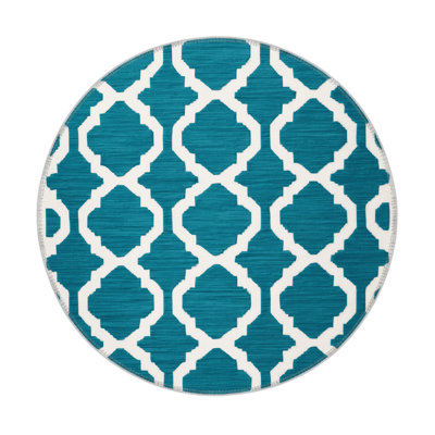 Trellis Blue Indoor and Outdoor Area Rug