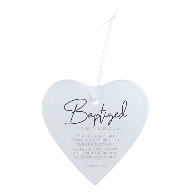Glass Heart Ornament Baptism