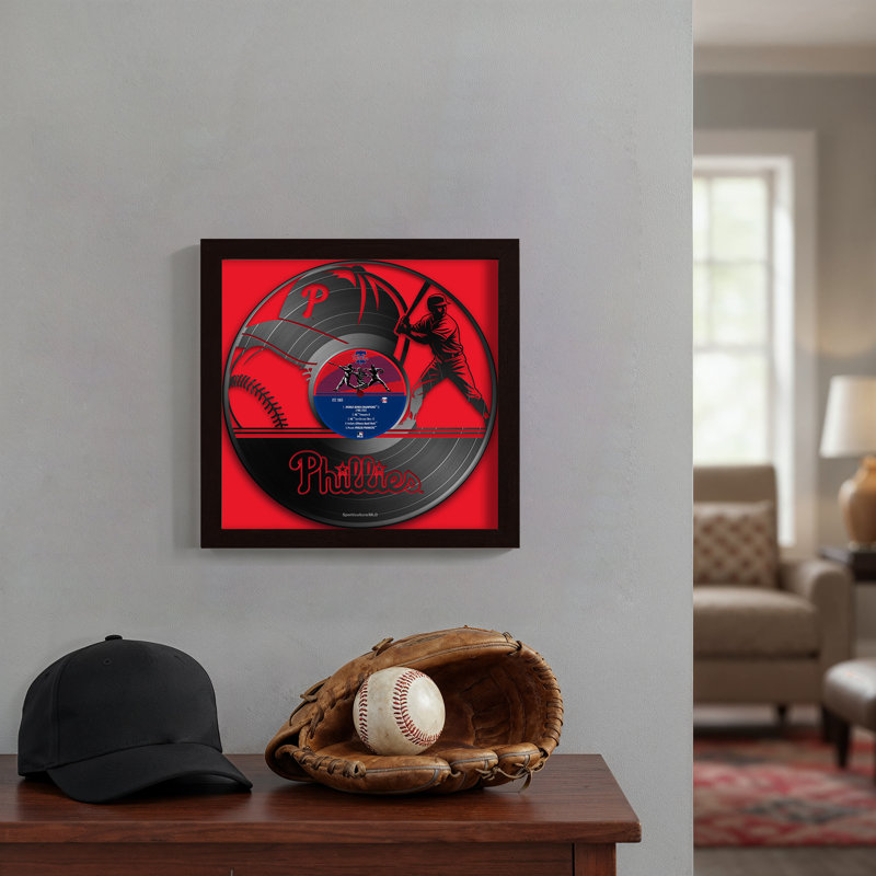 Disque vinyle des Phillies de Philadelphie (MLB), impression encadrée 13" x 13"., LMB Phillies de Philadelphie