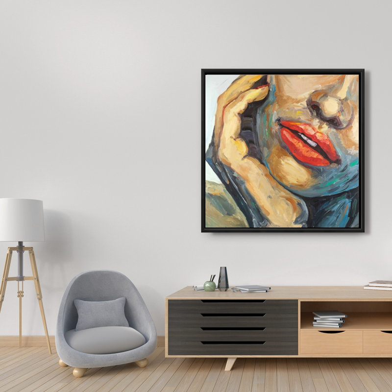 "Irresistible Lips Gros plan" sur toile, H 36 po x l 36 po