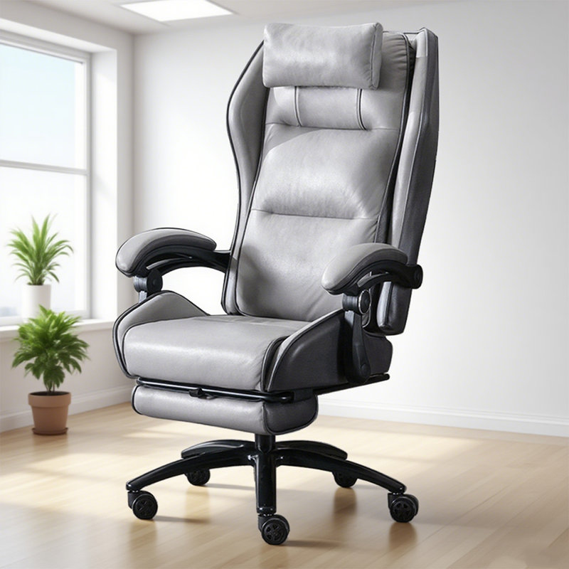 Faux leather office chair with reclining function