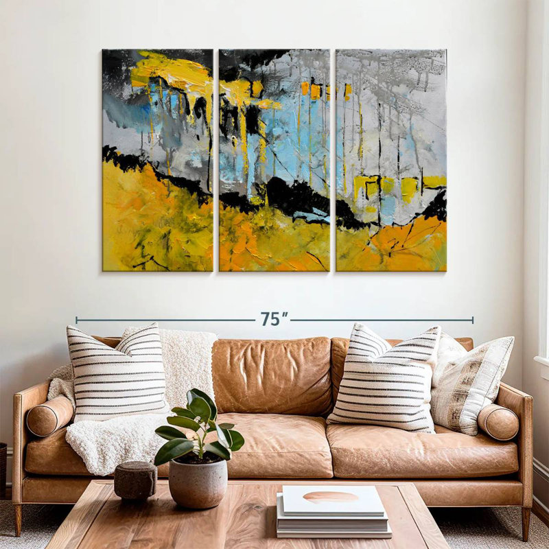 Avery Bleeding Sunrise Abstract, 42" H x 65" W