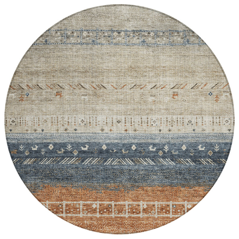 Hilda Brown Washable Indoor-Outdoor Rug - , 3' x 5'