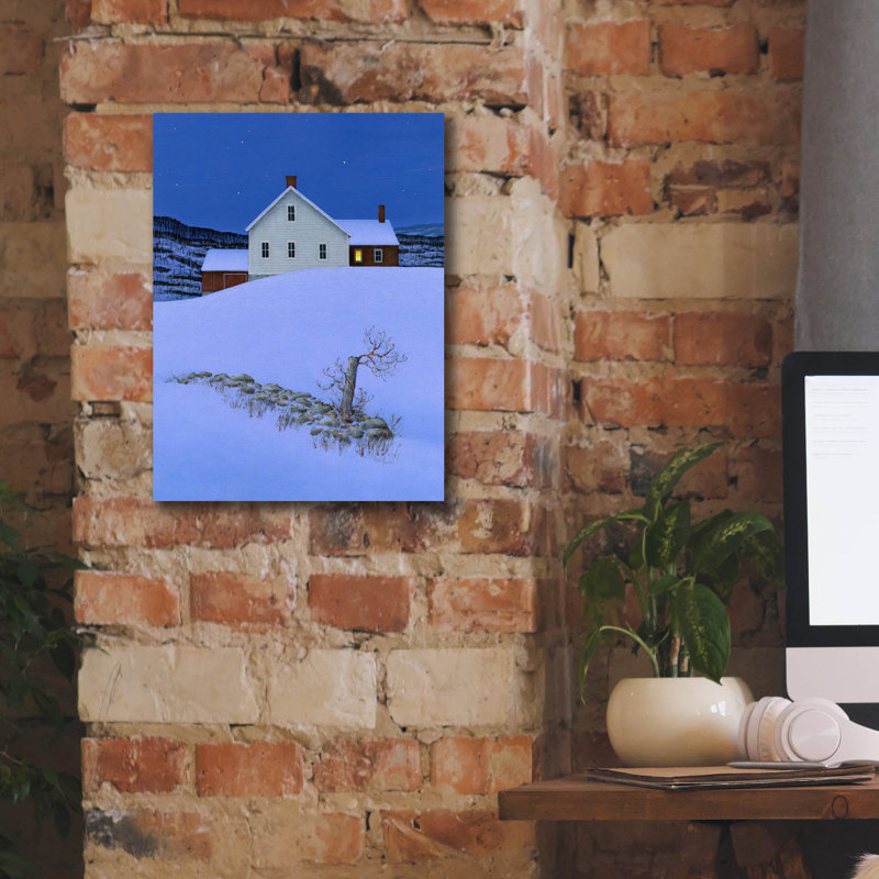  «Winter Night» par Michael Fratrich, art mural sur toile, 12 po x 16 po, H 16 po x l 12 po