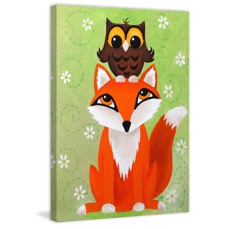 Reproduction sur toile tendue Presley «Owl on Fox», H 36 po x l 24 po