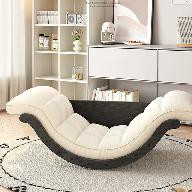 High quality modern fashion rocking chair, Black, Off-White