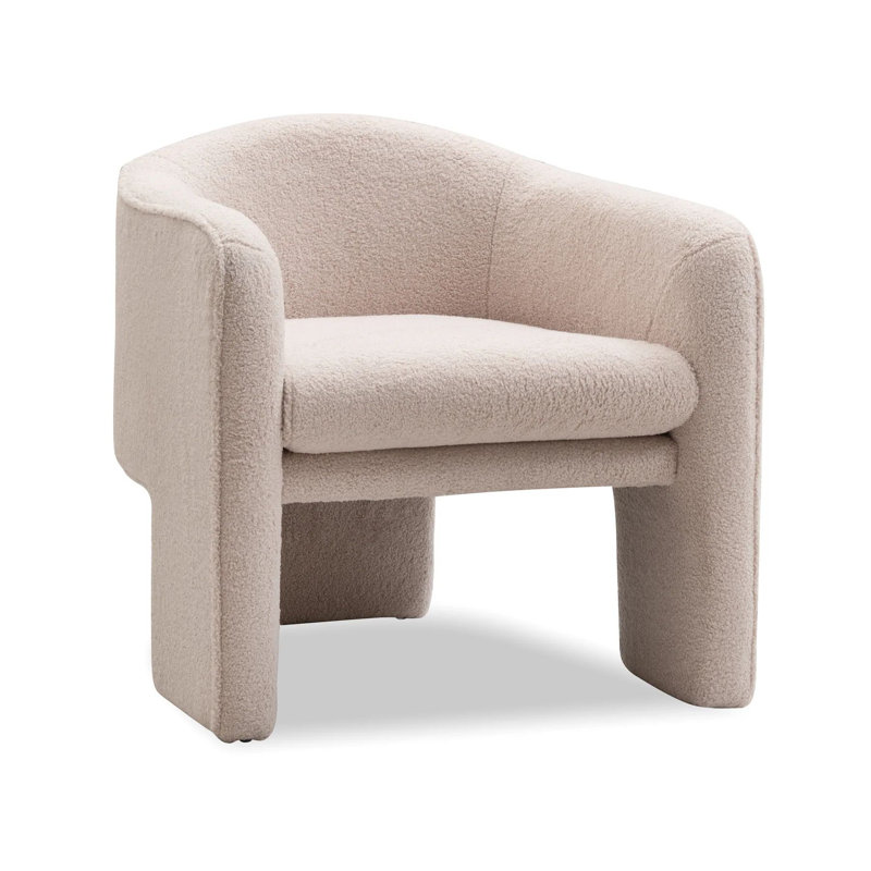 Chaise d'appoint Mezcal en chenille martelée, Beige