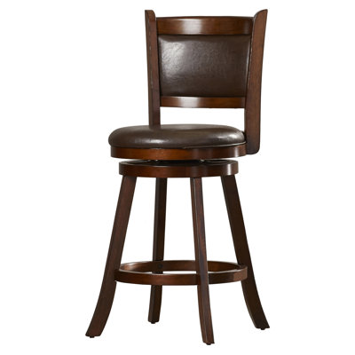 Arisa Swivel Upholstered Faux Leather Counter Stool