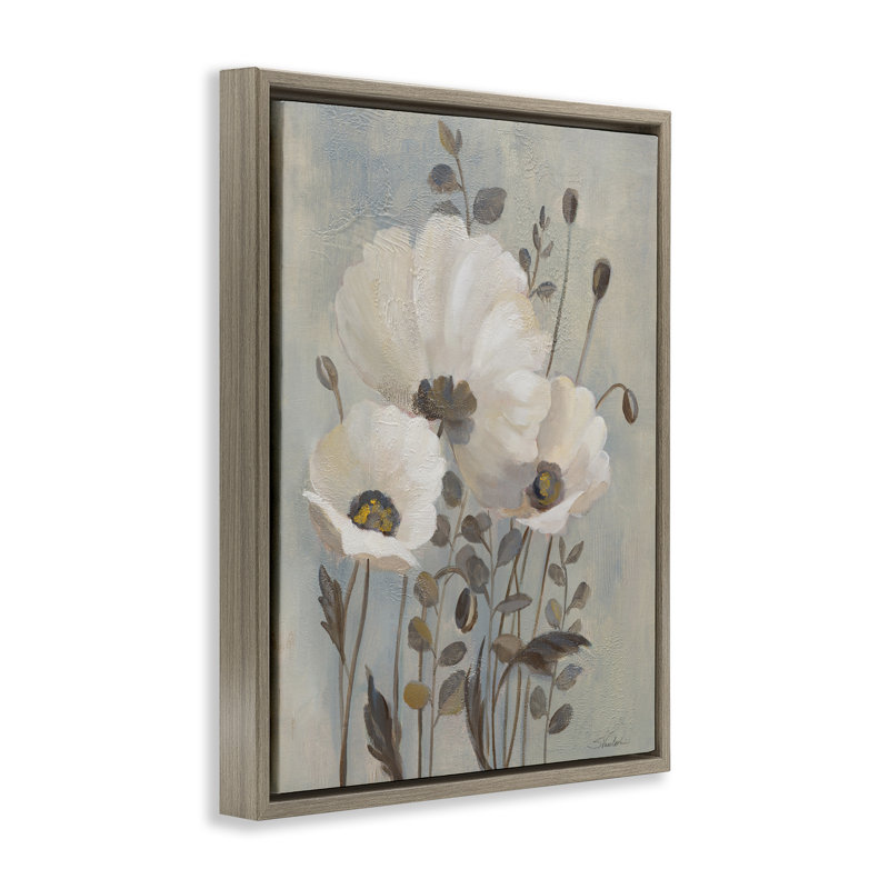 Art mural sur toile flottant avec coquelicots traditionnels traditionnels par Silvia Vassileva, H 21 po x l 17 po