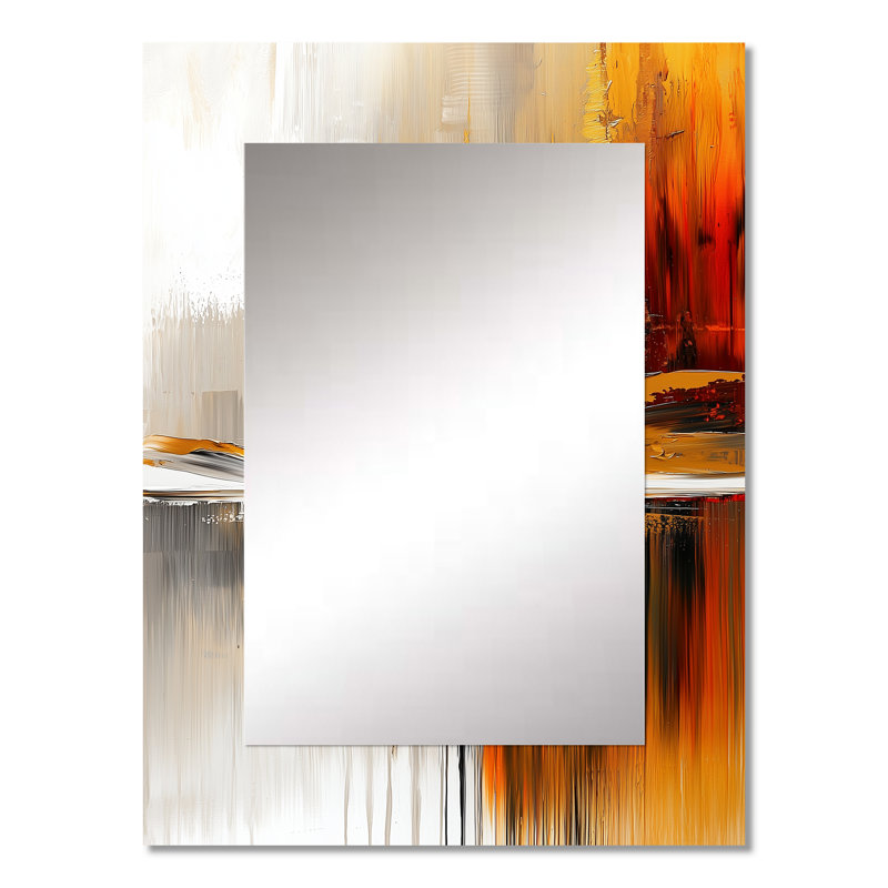 Abstract Autumn Forest In Ethereal Horizon I - Landscapes Wall Mirror, Modern Decorative Mirror, Printed Metal Art, 32" x 24"