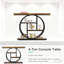 41.3" Industrial Console Table, 4-Tier Sofa Entryway Table With Circle Base, Modern Narrow Accent Table With Storage For Living Room, Hallway, Foyer, White & Gold Finish-1847335230-1847335171