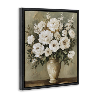 Cadre flottant à motif floral antique, design par Petal Prints Design
