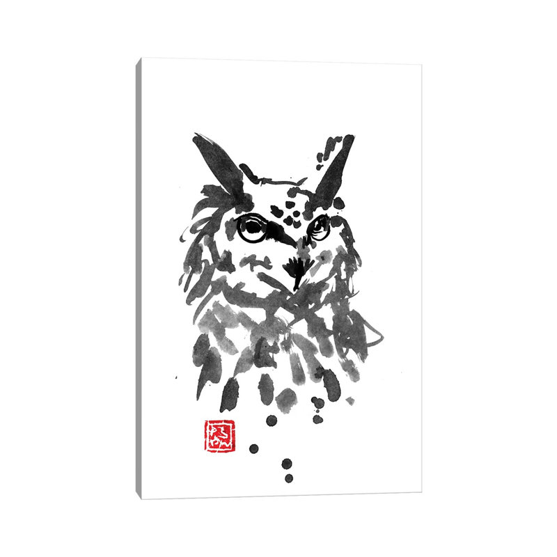 Owl by Péchane - Print on Canvas, Wrapped Canvas, 101.6 cm H x 66.04 cm W x 3.175 cm D