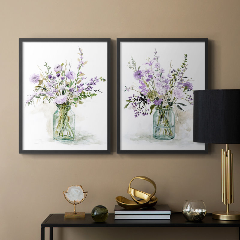 «Purple Passion I», reproduction encadrée de qualité supérieure - prête à être accrochée - aucun clou requis - aucun clou requis