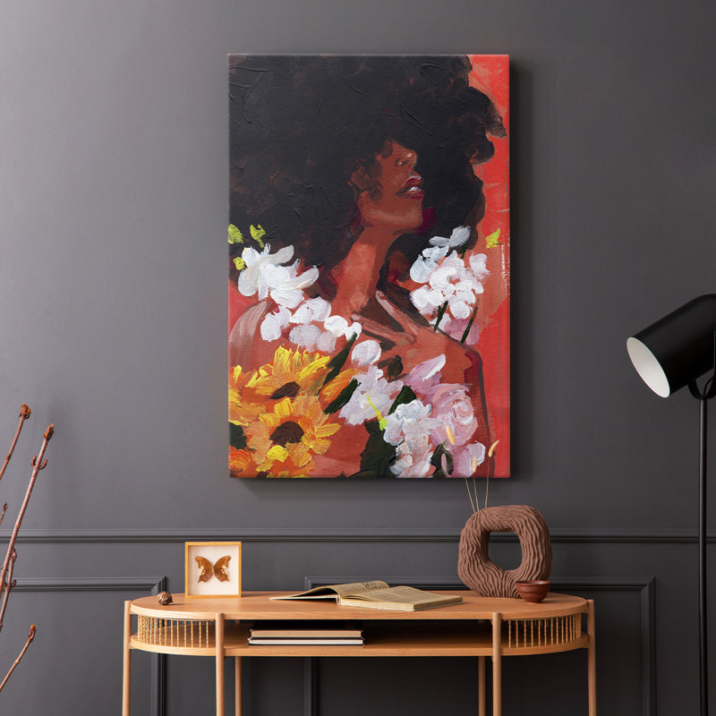 À travers les fleurs II - Cavas enveloppés de galerie, H 18 po x l 12 po