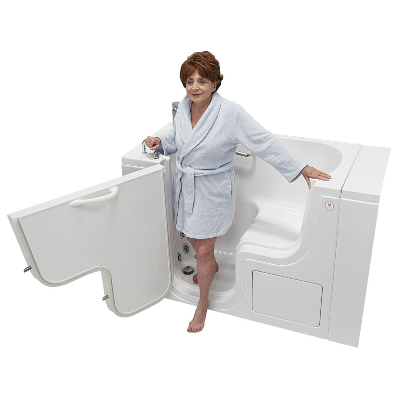 Wheelchair Accessible 26" x 52" White Acrylic Walk-In Bathtub