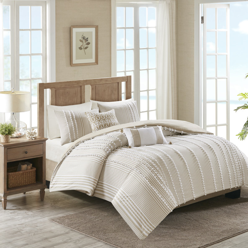 Anslee Taupe Embroidered 100% Cotton Oblong 12x20'' Decorative Pillow