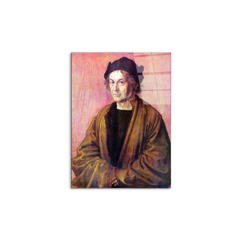 Portrait of Albrecht DuÌ?rer the Elder By Albrecht Dürer 80cm H X 60cm W CrystalArt Material Acrylic Glass Effect, Frameless Panel Lightweight Ready to Hang