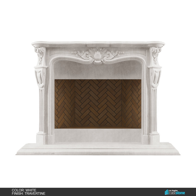 Ani Fireplace Surround, White Travertine