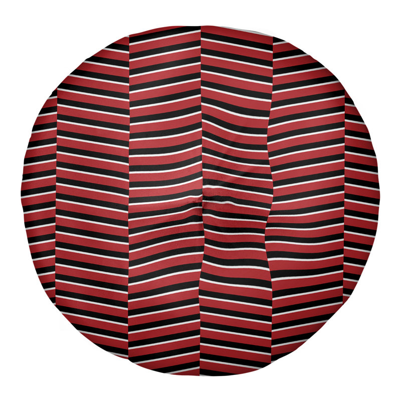 Coussin de sol à rayures fracturées, 26 po x 26 po, Rouge