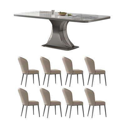 Household small rectangular dining table set