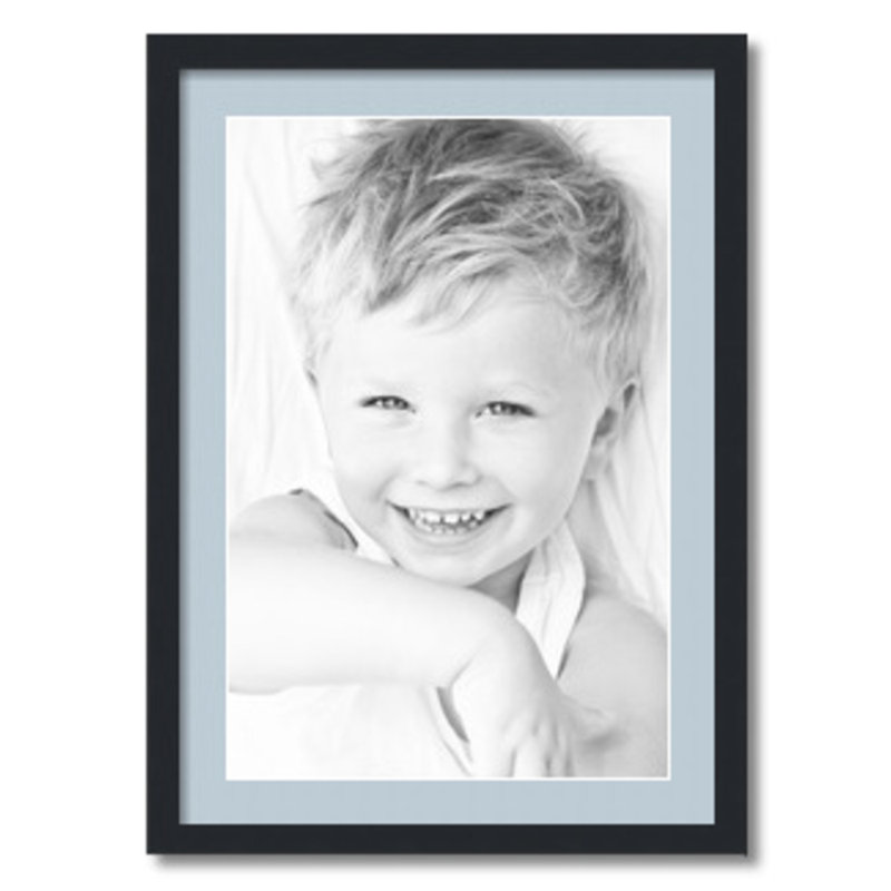 Matte Picture Frame with Mat, Baby Blue
