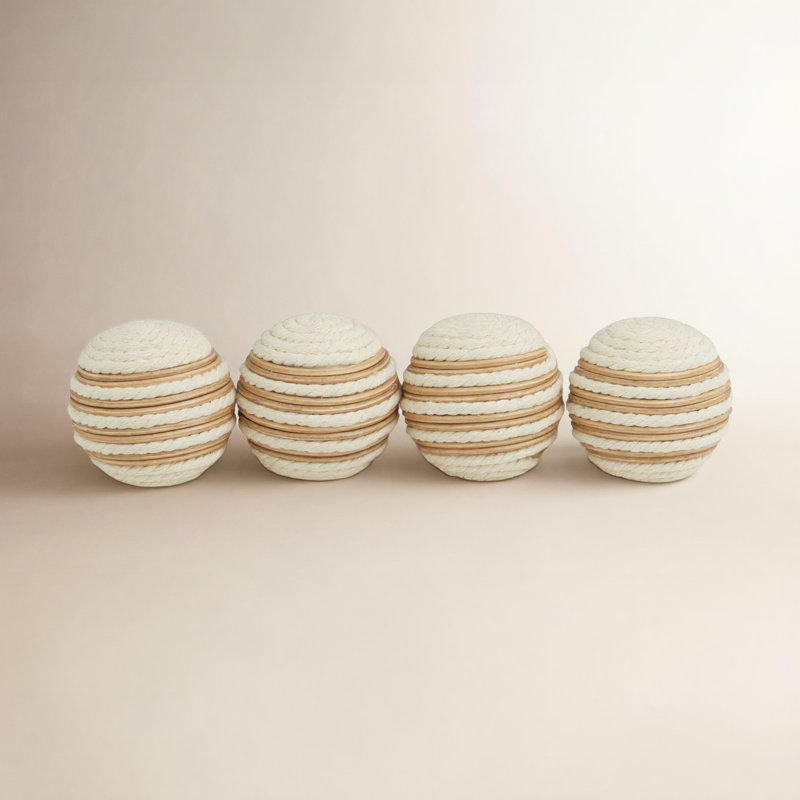 Bourre Maraca Orbs & Vase, Blanc / brun