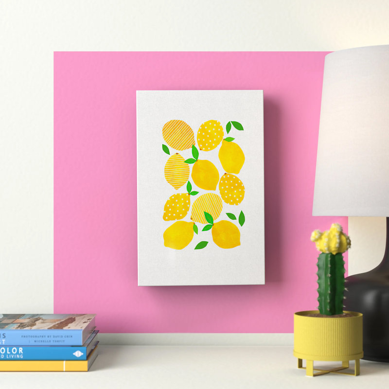 " Lemon Crowd " by Orara Studio, Black Framed Canvas, No Mat, 48" H x 32" W x 1.5" D