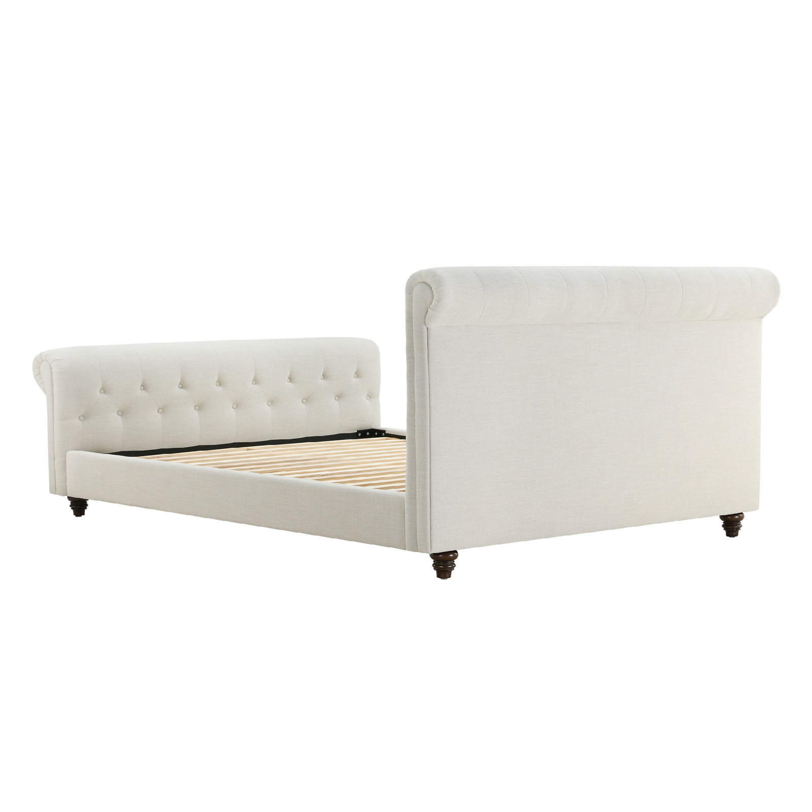 Linen Upholstered Sleigh Bed, Effie Linen Performance Linen, King