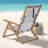 Beach Chair - Outdoor Weather-Resistant Wood Folding Chair with Backpack Straps - 4-Position Reclining Seat - Beach Essentials by Lavish Home (Gray)-1109126890
