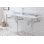 Stone Oval Console Bathroom Sink with Faucet and Overflow