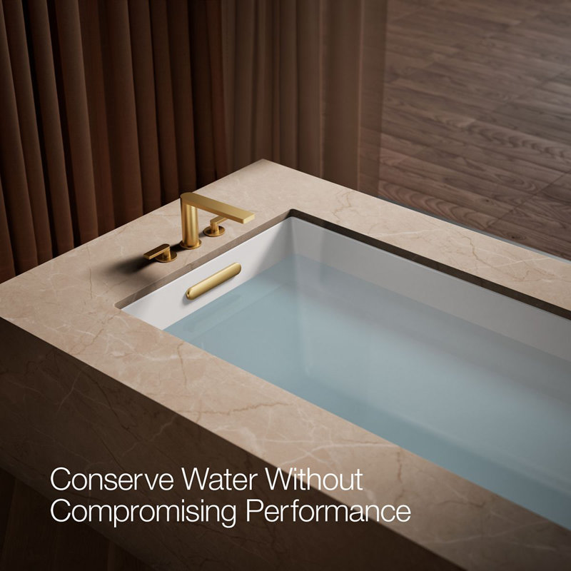 Composed® Double Handle Deck Mounted Roman Tub Faucet Trim with Diverter, Vibrant Brushed Moderne Brass