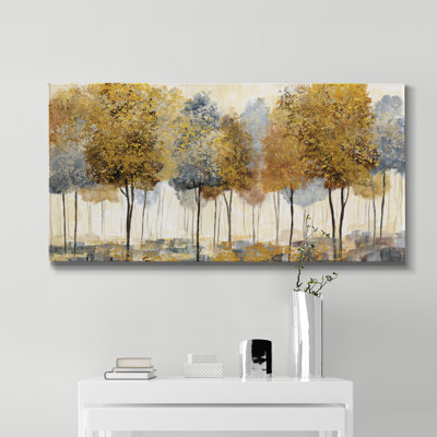 Forêt dorée - Toile tendue avec châssis de qualité supérieure - prête à être accrochée