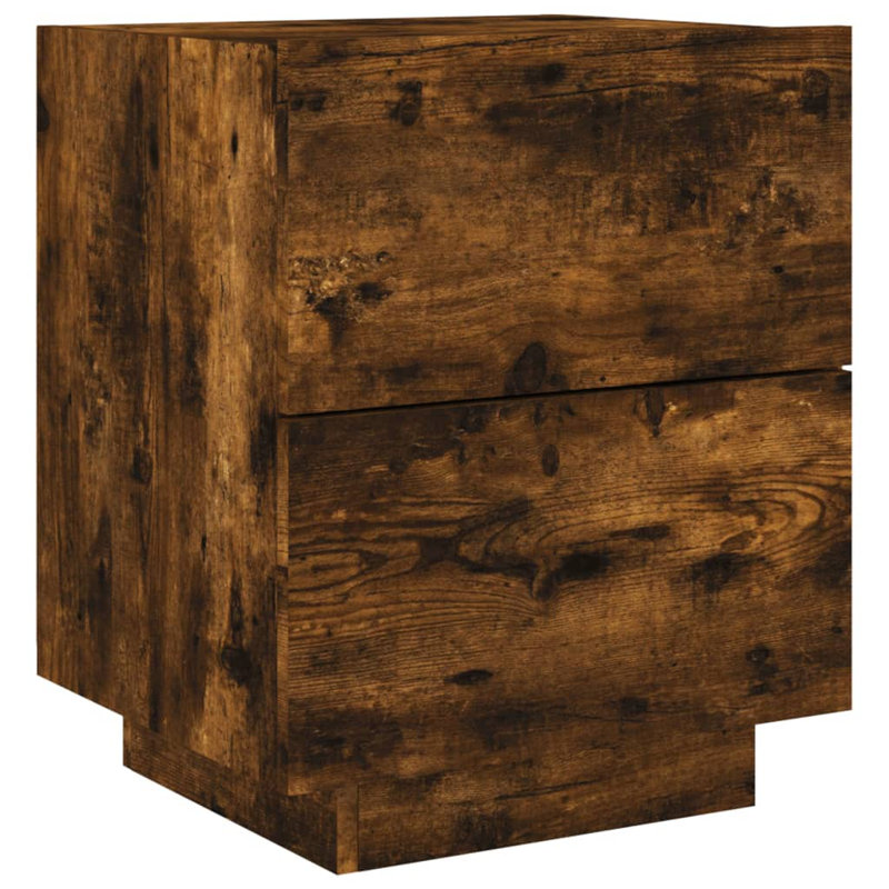 Briah 45cm W Bedside Table, Smoked Oak, Individual