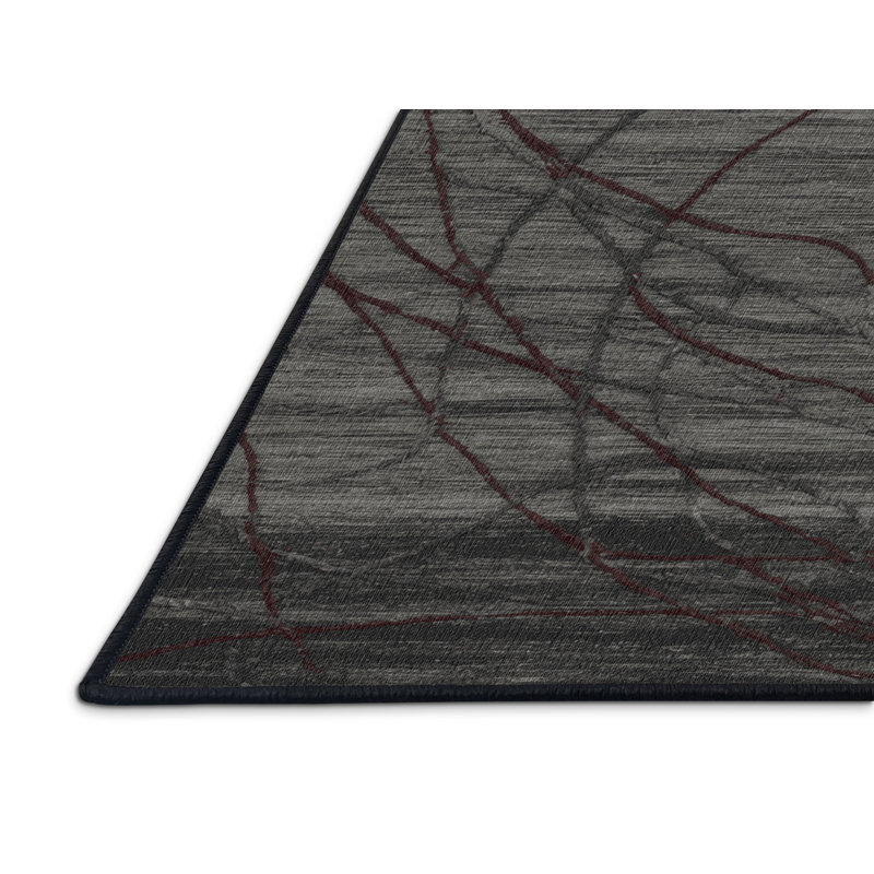 Tapis noir lavable à la machine, Rectangle 2 pi x 3 pi