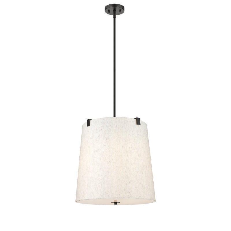 Luminaire suspendu 5 lumières Regene en nickel brossé, Noir mat