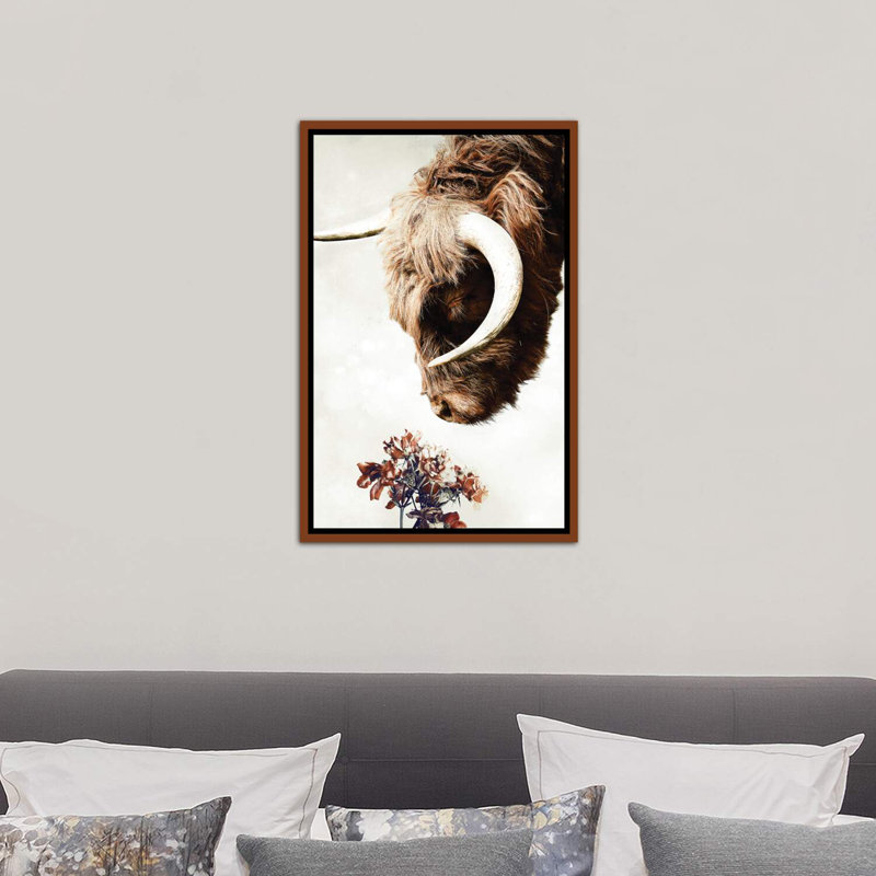Highlander par Wouter Rikken - reproduction d'art, H 26 po x l 18 po x 1,5 po, Toile classique avec cadre brun