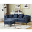 Canapé modulaire 3 places avec accoudoirs carrés en chenille 3 places, bleu, avec rangement-1617571010