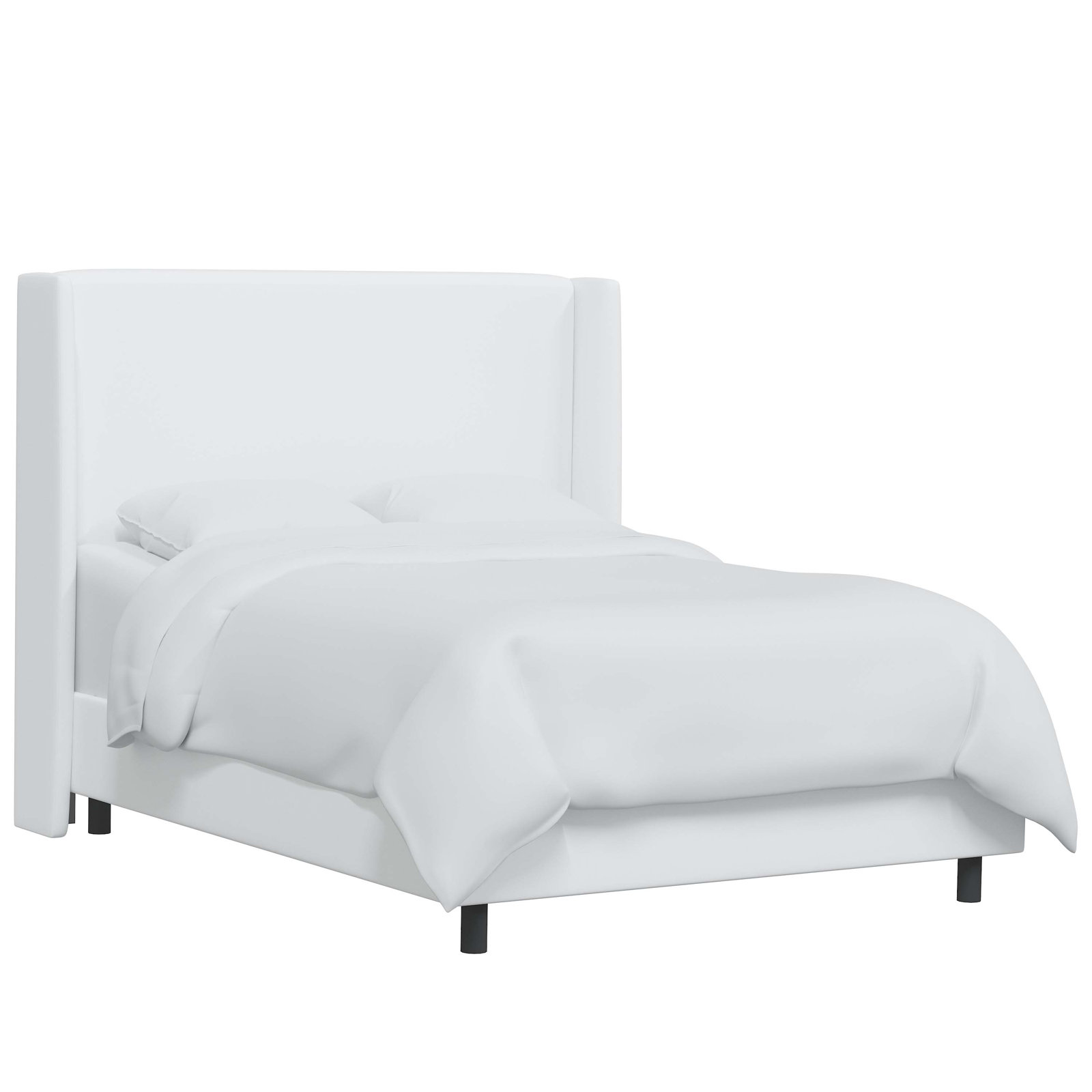 Tilly Upholstered Bed, California King, White Performance Twill