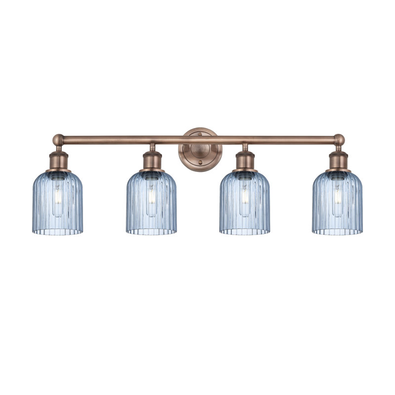 Fiennes 4 - Light Dimmable Vanity Light, Antique Copper, Blue