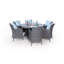 Paquette 6 - Person Wicker Patio Dining Set with Round Table , Cushions Included-1567833776-1567833779