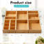 Ensemble de 9 bacs de rangement en bois de bambou, boîtes de rangement réglables pour la cuisine et le bureau, contenants de rangement empilables