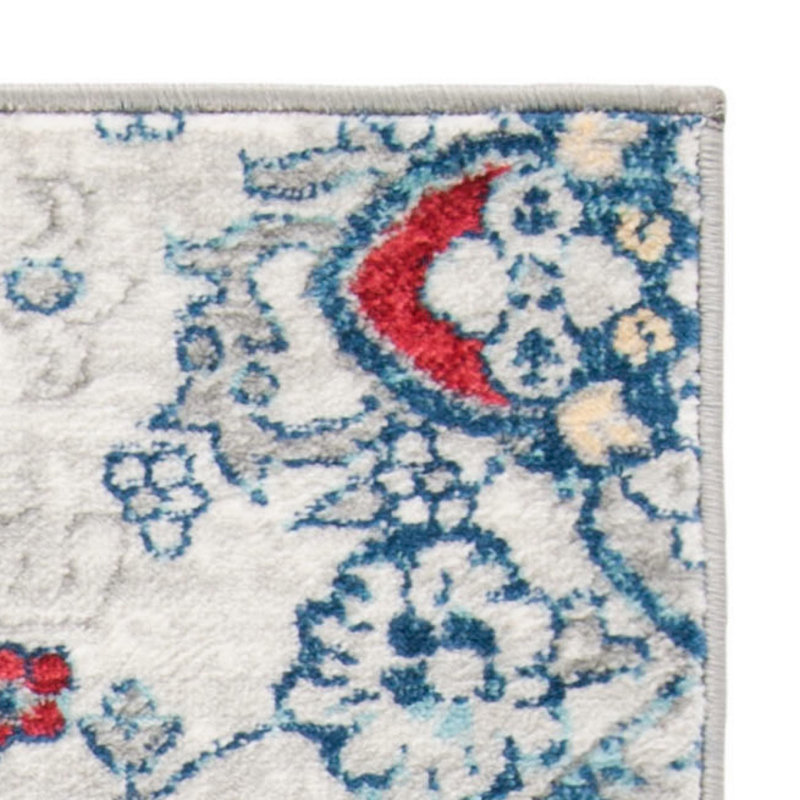 Tapis bleu marine / gris Evart, Rond 6 pi 7 po