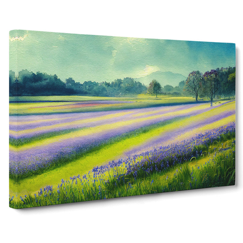 Serene Bluebell Field Vol.3 - Wrapped Canvas, 35cm H x 50cm W x 3cm D